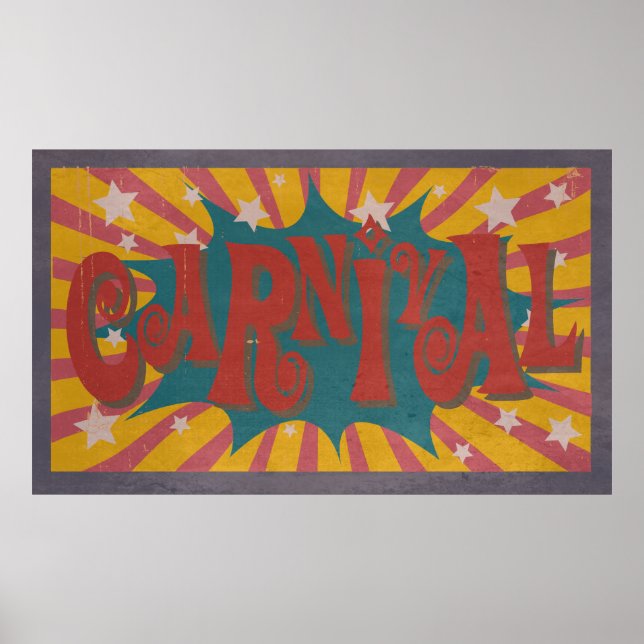Carnival vintage poster art retro fun (Front)