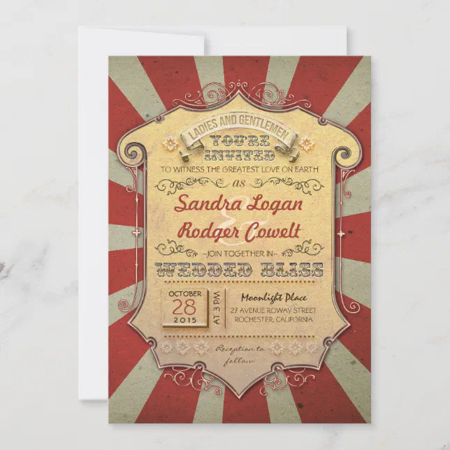 Carnival wedding invitations
