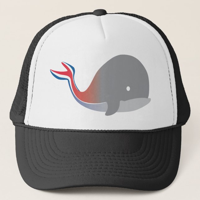 Carnival Whale Tail Cartoon Cruise Trucker Hat (Front)