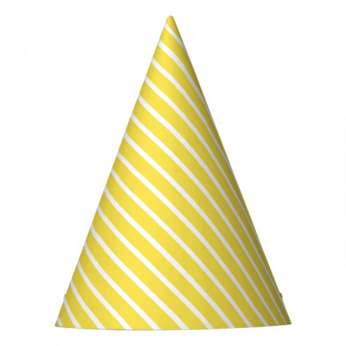 Carnival Yellow Diagonal Stripe Birthday Party Hat