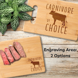 Carnivore by Choice Bamboo Engraved Cutting Board