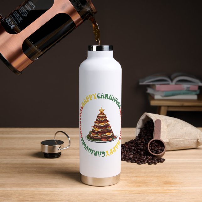 Carnivore Christmas Mug Water Bottle (Coffee (Rotated))
