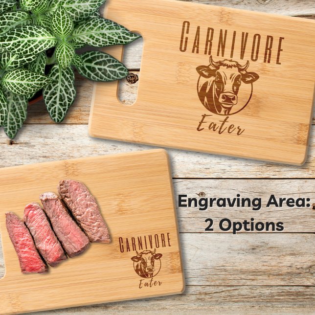 Carnivore Eater Etched Bamboo  Engraved Cutting Board (Carnivore Eater Bamboo Cutting Board: A great gift for the meat enthusiasts in your life. Order now.)