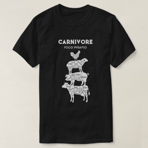 Carnivore Food Pyramid Cow Pig Sheep Chicken T_Shirt