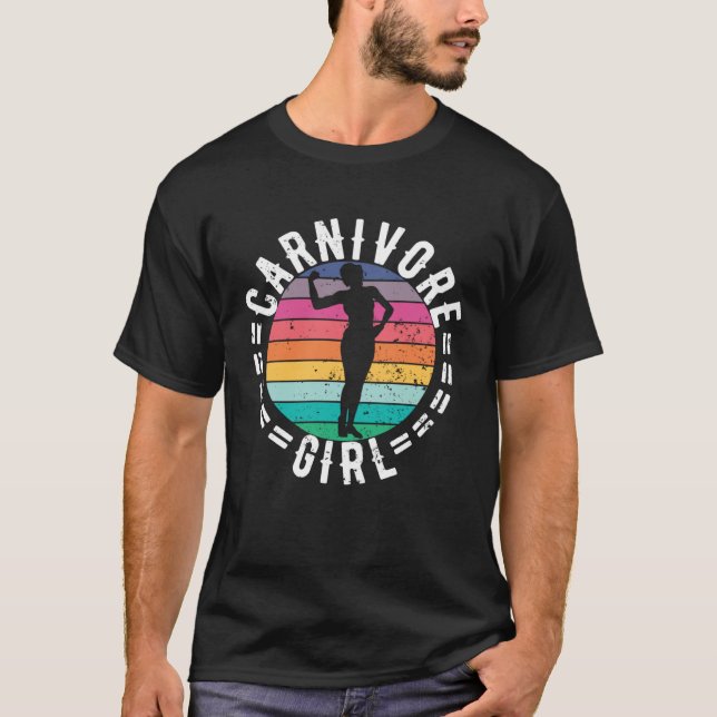 CARNIVORE GIRL MEAT EATER STEAK  CUTE FIT COWGIRL  T-Shirt (Front)