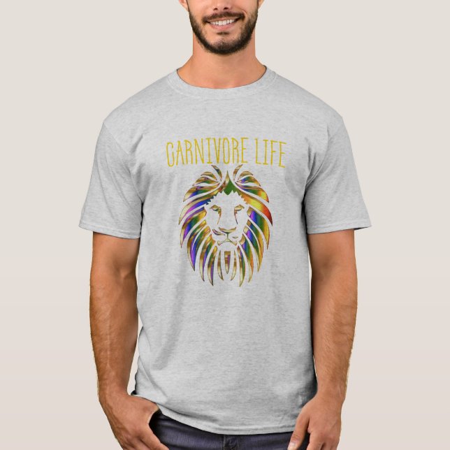 Carnivore life lion zero carb keto T-Shirt (Front)