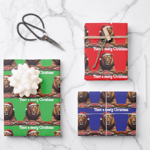 carnivore Wrapping Paper Flat Sheet Set of 3