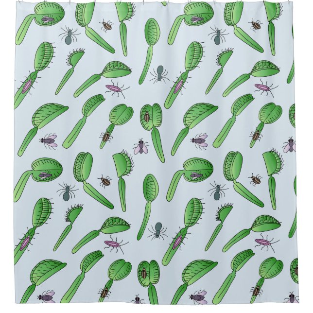 Carnivoren blau shower curtain (Front)