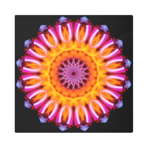 Carnivorous Flowers Mandala Metal Print