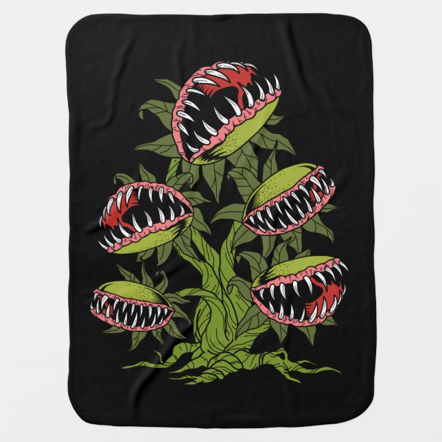 Carnivorous Plant Gifts Monster Venus Fly Trap Baby Blanket (Front)