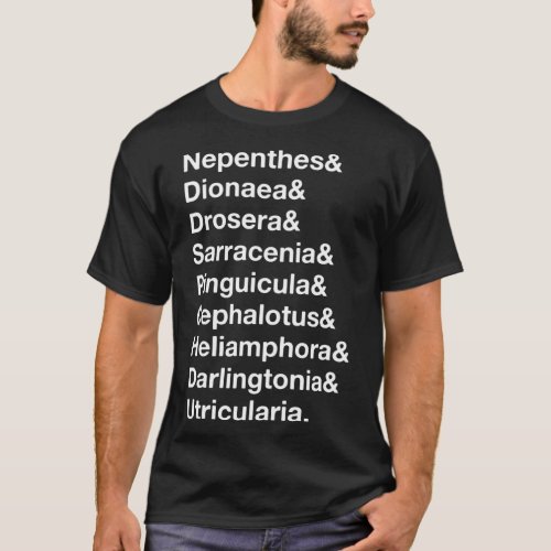 Carnivorous Plant List Shirt With Dionaea  Nepent