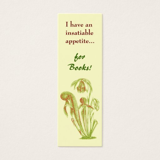 Customizable Carnivorous Plant Mini-Bookmark Business Card Template
