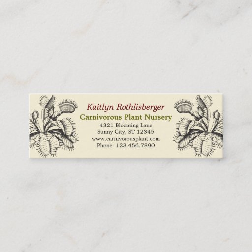 Customizable Carnivorous Plants Business Card