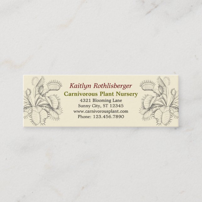Carnivorous Plants Business Card (Front)