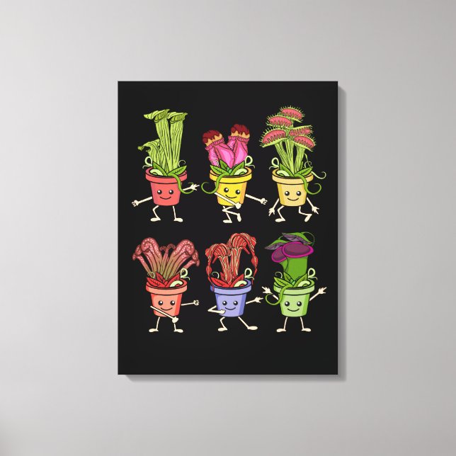 Carnivourus Plants Lover Kids Sarracenia Venus Fly Canvas Print (Front)