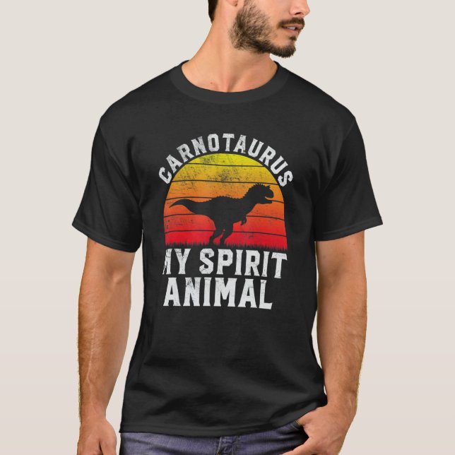 Carnotaurus My Spirit Animal  Dinosaur Retro Paleo T-Shirt (Front)