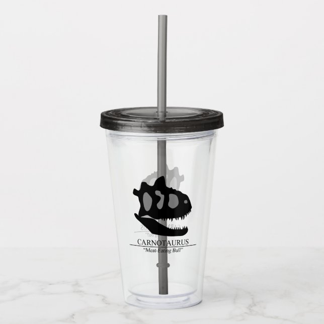 Carnotaurus Skull Acrylic Tumbler (Front)