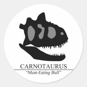 Carnotaurus Skull Classic Round Sticker