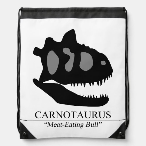 Carnotaurus Skull Drawstring Bag
