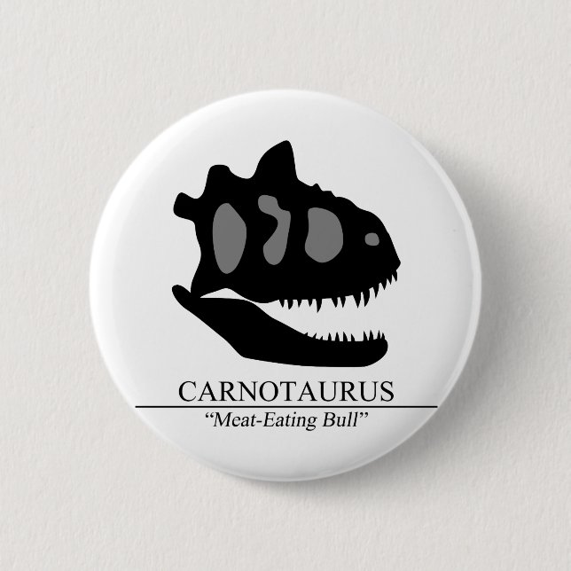 Carnotaurus Skull Pinback Button (Front)