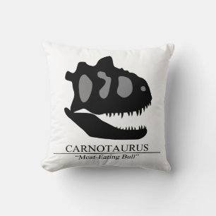 Carnotaurus Skull Throw Pillow