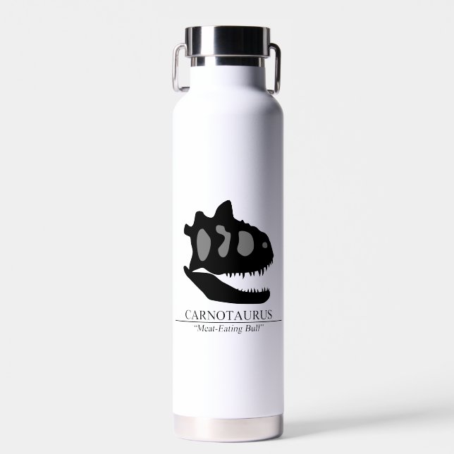 Carnotaurus Skull Water Bottle (Front)