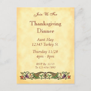 Carnucopia Vintage Thanksgiving Custom Postcard
