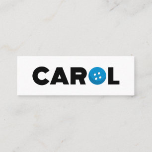 Carol button mini business card