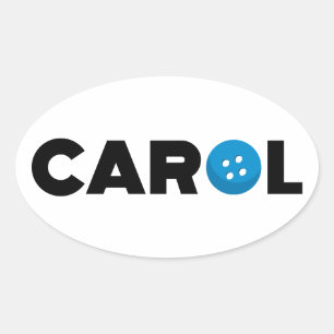 Carol button oval sticker