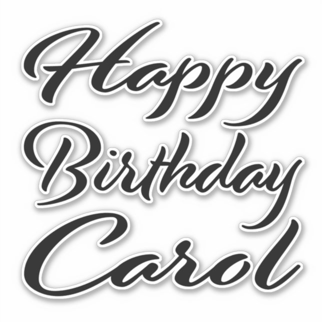 Carol name first name black Sticker birthday (Front)