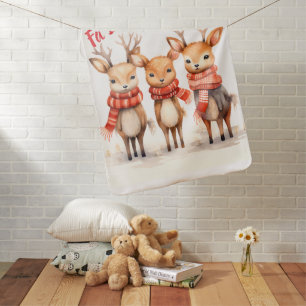 Carol Reindeers Baby Blanket