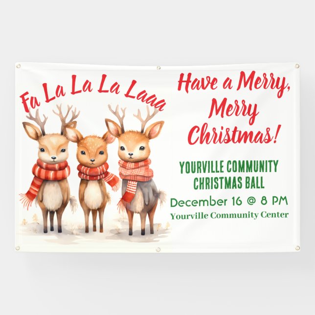 Carol Reindeers Banner (Horizontal)