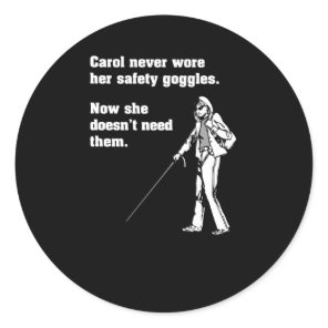 Carol Safety Goggles Science Chemistry Classic Round Sticker