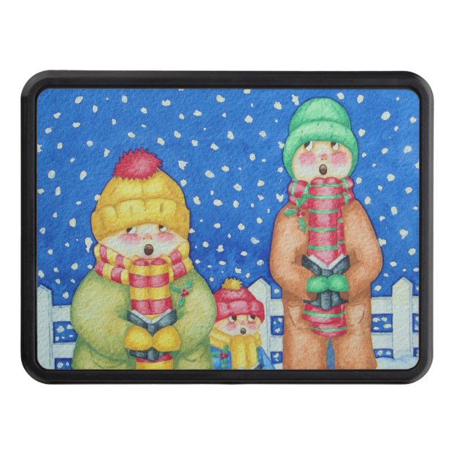 carol singers in the snow christmas fun hitch cover (Front)