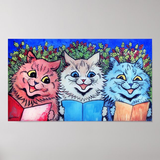 Carol Singing Cats, Louis Wain Poster (Front)