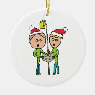 Carol Singing Ceramic Ornament