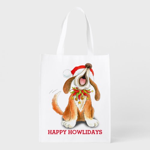 Carol singing howliday dog art bag