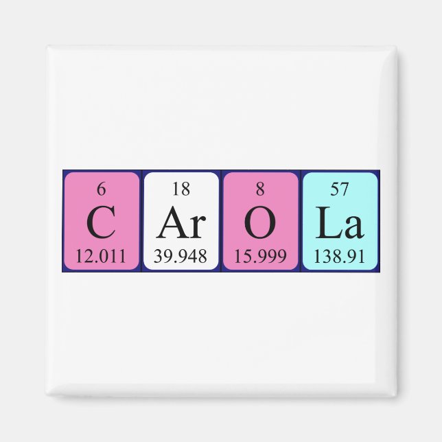 Carola periodic table name magnet (Front)