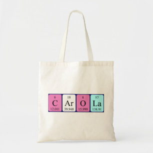 Carola periodic table name tote bag
