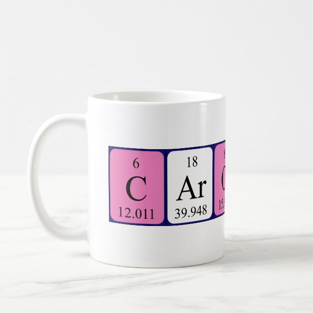 Carolanne periodic table name mug (Left)