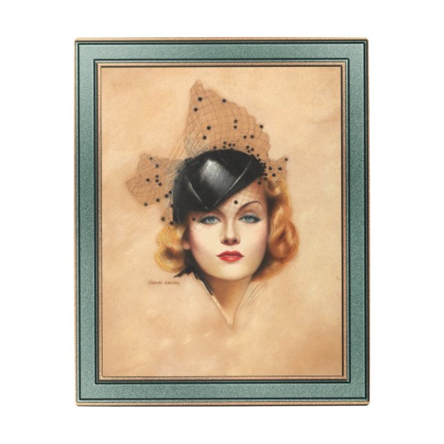 Carole Lombard Portrait by Charles Gates Sheldon Metal Print (Front)