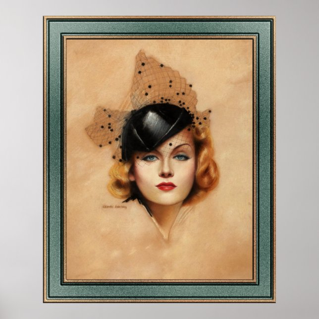 Carole Lombard Portrait by Charles Gates Sheldon Poster (Front)
