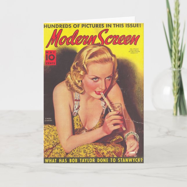 Carole Lombard & Soda Magazine Cover Card (Front)