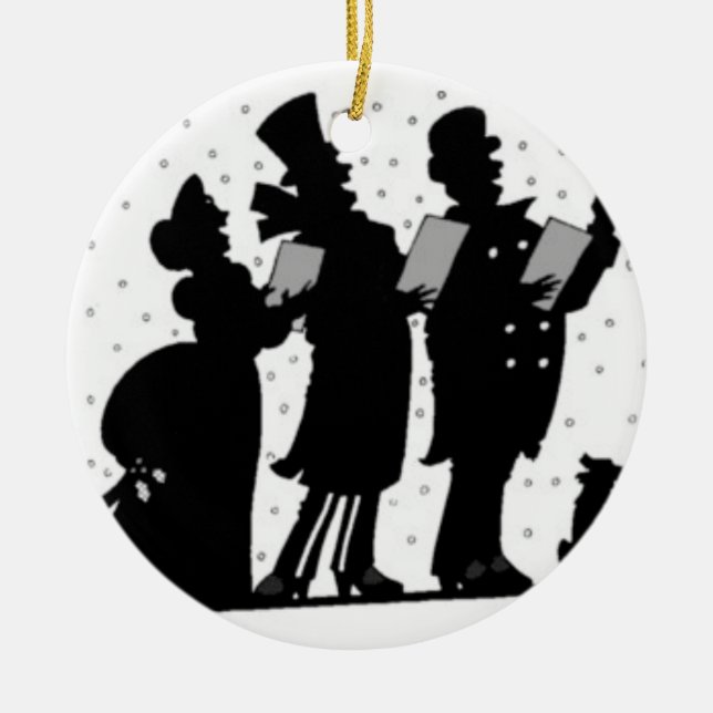 Carolers Ceramic Ornament (Front)