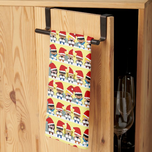  Carolers Christmas  Kitchen Towel (Thirds Fold)