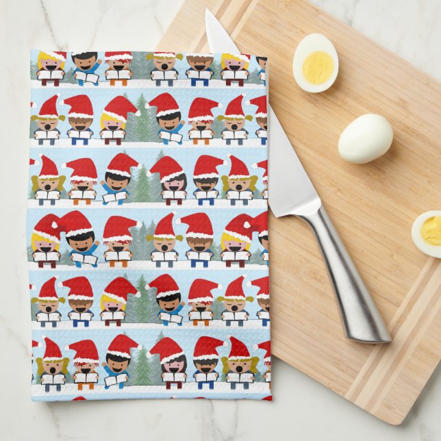  Carolers Christmas  Kitchen Towel (Quarter Fold)