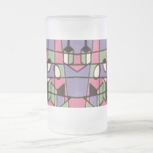 Carolers Frosted Glass Beer Mug (Center)