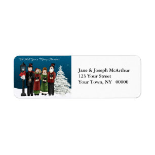 Carolers Winter Scene Label