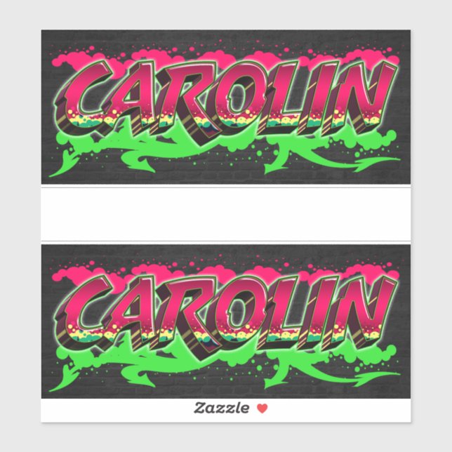 Carolin First Name Graffiti Sticker (Sheet)