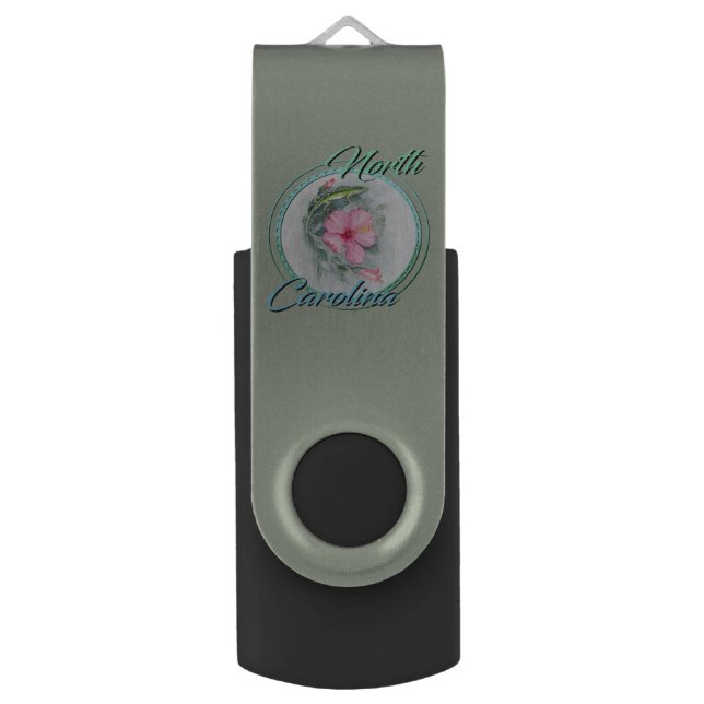 Carolina Anole & Hibiscus Flash Drive (Front Vertical)